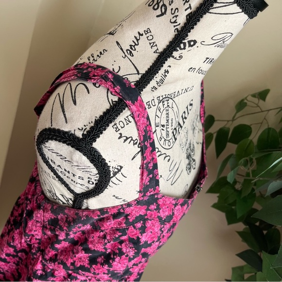 Decree Floral Cotton Strappy Sleeveless Top Pink Sz XL - Picture 8 of 16